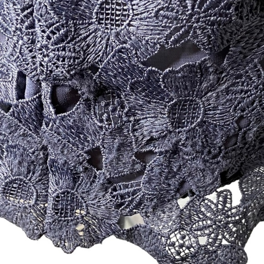 Ann Taylor LOFT Top Dark Gray Floral Lace‎ Overlay Tank Blouse Size Small - Picture 12 of 14